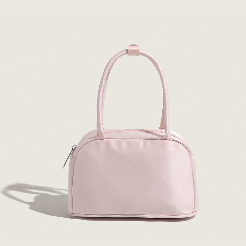 Modes Sieviešu Zīda Satīna Sajūga Maks Rokassomas Rozā Sieviešu Bostonas Somas Padusēs Sweet Girl Small Top Rokturi Kvadrātveida plecu somas