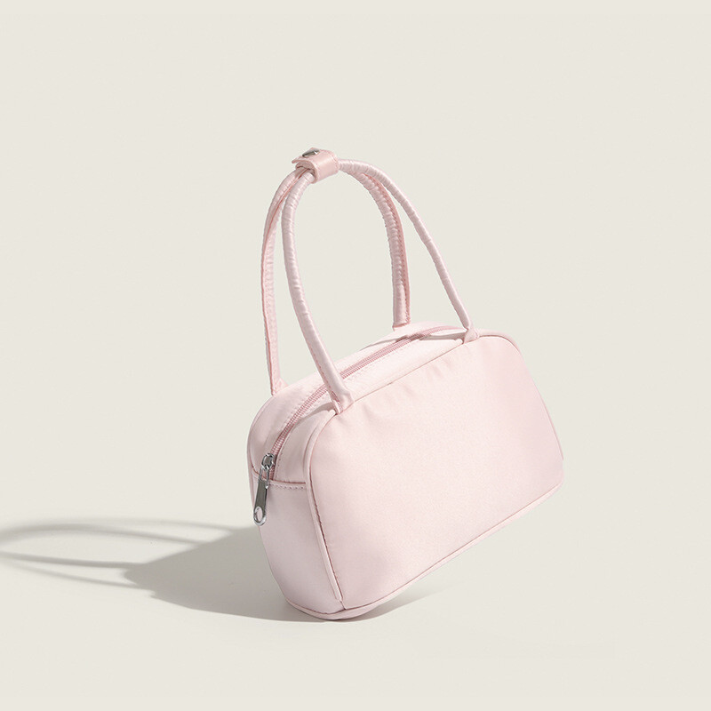 Modes Sieviešu Zīda Satīna Sajūga Maks Rokassomas Rozā Sieviešu Bostonas Somas Padusēs Sweet Girl Small Top Rokturi Kvadrātveida plecu somas