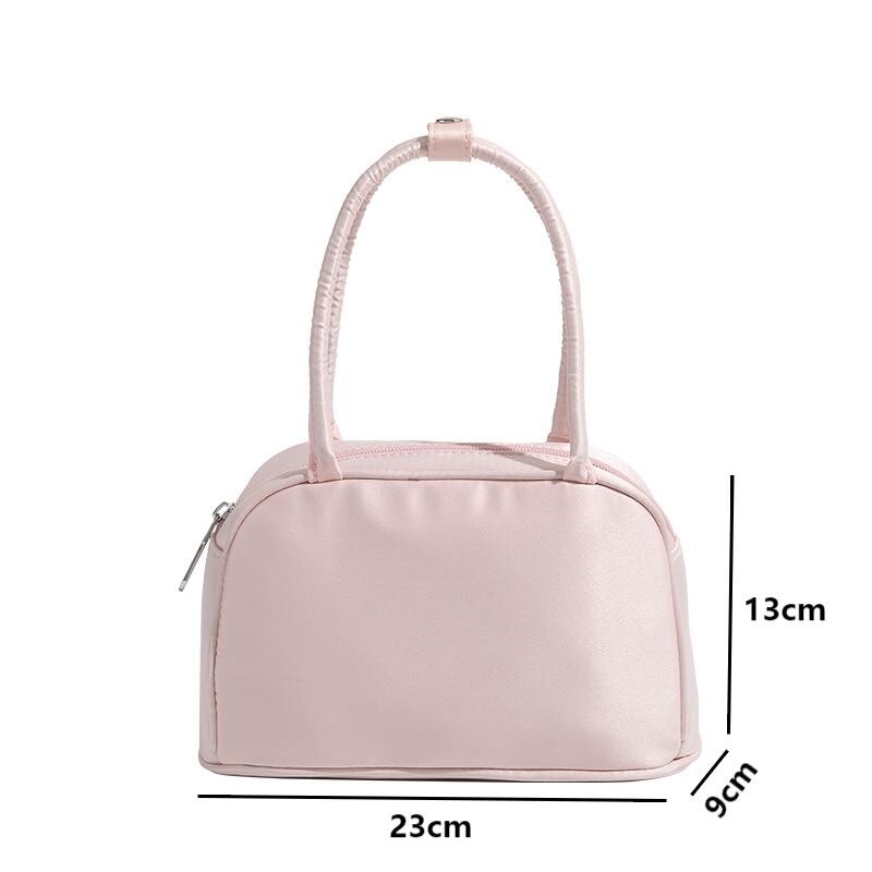 Modes Sieviešu Zīda Satīna Sajūga Maks Rokassomas Rozā Sieviešu Bostonas Somas Padusēs Sweet Girl Small Top Rokturi Kvadrātveida plecu somas