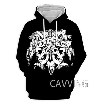 Νέα μόδα 3D εκτύπωση Alice In Chains Rock Hoodies Φούτερ με κουκούλα Harajuku Φούτερ με κουκούλα Μπλούζες Ρούχα για γυναίκες/άντρες