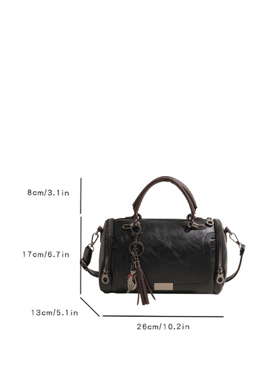 Jauna moderna Bostonas spilvenu soma, moderna liela ietilpības rokassoma, plecu soma, mīkstas ādas vienkārša krusteniska soma panku rokassomiņa