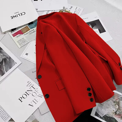 Moda damei cu mâneci lungi toamnă multicolore costum mic lejer ocazional elegant costum OL complet asortat haină feminină blazer solid