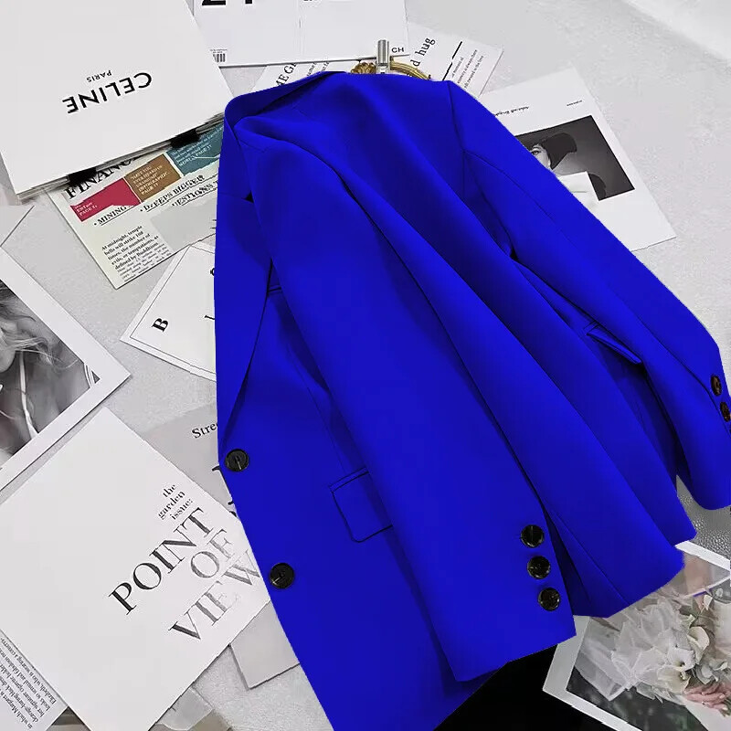 Moda damei cu mâneci lungi toamnă multicolore costum mic lejer ocazional elegant costum OL complet asortat haină feminină blazer solid