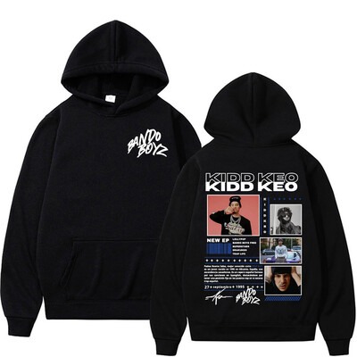 Rapper Kidd Keo Bando Boyz Tour Merch Sweatshirt Muški Ženski Harajuku Hip Hop Punk Street Hoodies Ležerna udobna Prevelika majica s kapuljačom