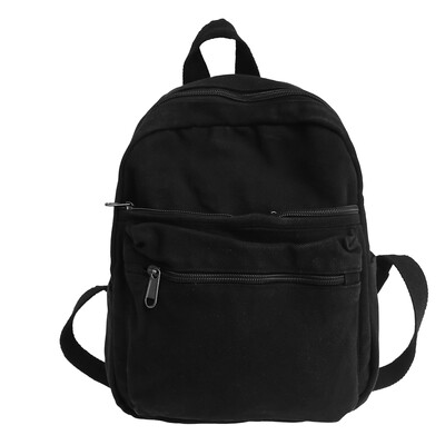 Rucsacuri mici din pânză pentru femei, 100% bumbac, genți de școală pentru fete adolescente, solid purpuriu, ghiozdane casual din stofă în stil coreean