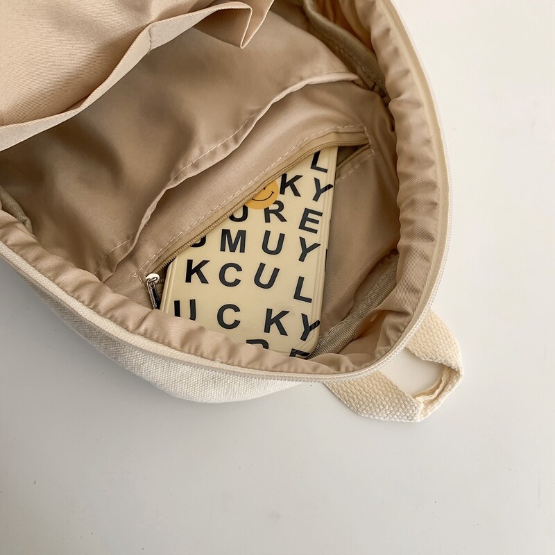 Rucsacuri mici din pânză pentru femei, 100% bumbac, genți de școală pentru fete adolescente, solid purpuriu, ghiozdane casual din stofă în stil coreean