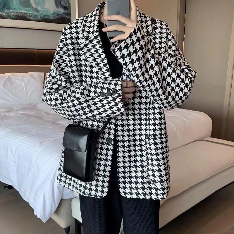 Proljeće jesen Novi modni blejzeri dugih rukava s krojenim ovratnikom Ženski High Street ležerni gumb s tiskanim gumbima Y2K kardigan za sve vrste