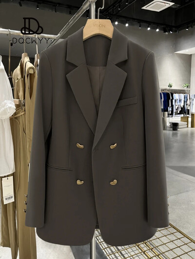 Novi ženski kaputi Blazer Jakne Proljetna moda Dugi rukavi Britanski stil Ležerna uredska jakna na dvostruko kopčanje Ženska jakna