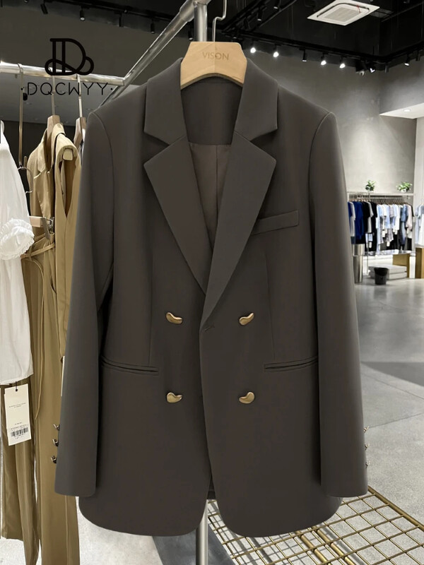 Novi ženski kaputi Blazer Jakne Proljetna moda Dugi rukavi Britanski stil Ležerna uredska jakna na dvostruko kopčanje Ženska jakna