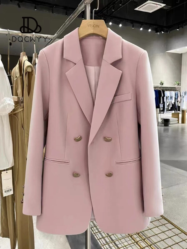 Novi ženski kaputi Blazer Jakne Proljetna moda Dugi rukavi Britanski stil Ležerna uredska jakna na dvostruko kopčanje Ženska jakna