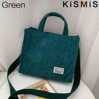 KISMIS New Vintage, geantă de umăr din velur cu fermoar, geantă de mână mică, din pânză de bumbac