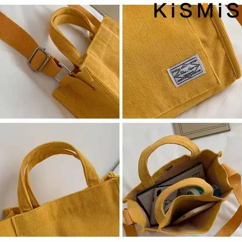 KISMIS New Vintage, geantă de umăr din velur cu fermoar, geantă de mână mică, din pânză de bumbac