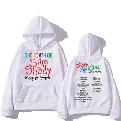 Eminem The Death of Slim Shady Hoodies Modes Vīriešu/sieviešu Estētiski grafiski džemperi Unisex Streetwear Album Graphic Hoodie