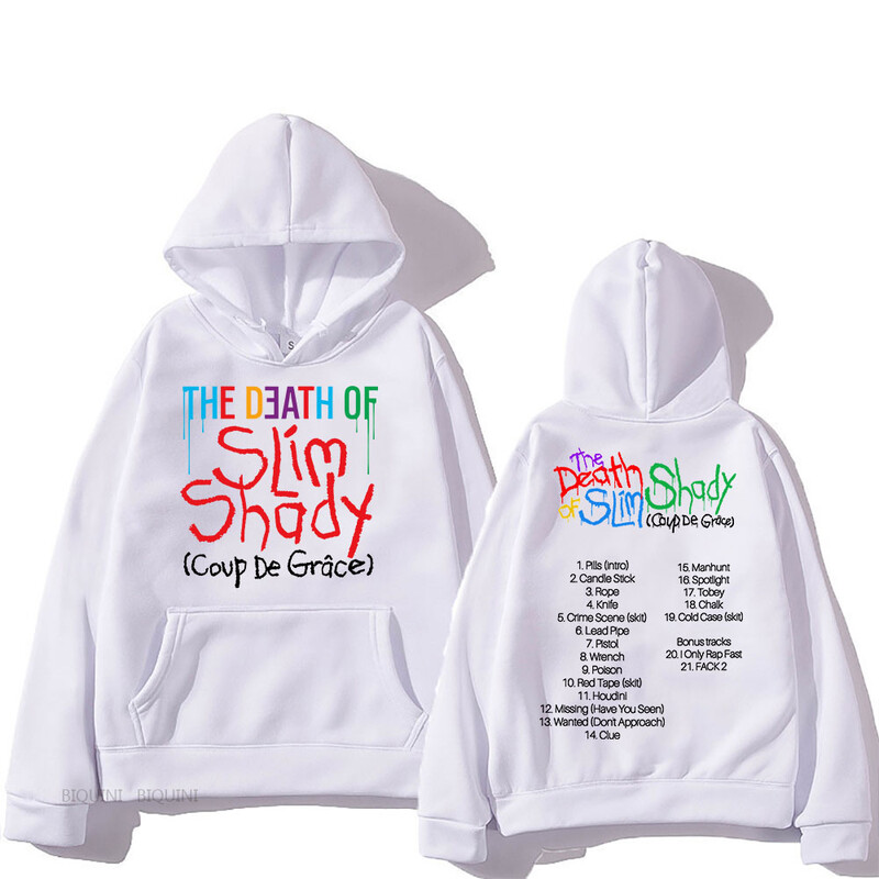 Eminem The Death of Slim Shady Hoodies Modes Vīriešu/sieviešu Estētiski grafiski džemperi Unisex Streetwear Album Graphic Hoodie