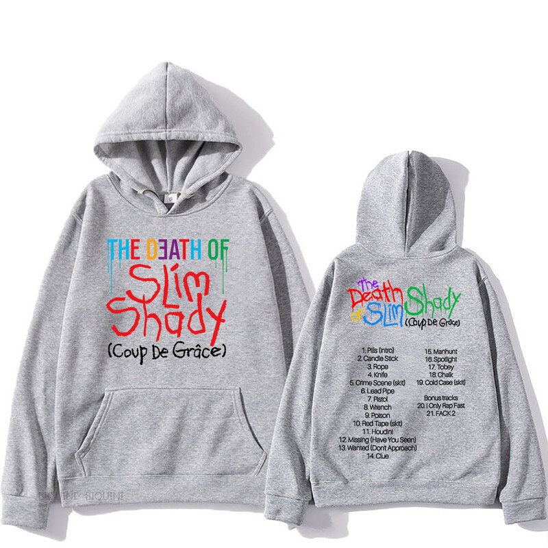 Eminem The Death of Slim Shady Hoodies Modes Vīriešu/sieviešu Estētiski grafiski džemperi Unisex Streetwear Album Graphic Hoodie