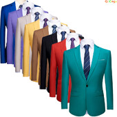 Zaļa vīriešu uzvalka jaka, mēteļi ar vienu pogu V veida kakla izgriezumā, piemērots kāzām/ballītēm/biznesam/darbam/intervijai/gadījuma rakstura, Āzijas izmērs M-6XL