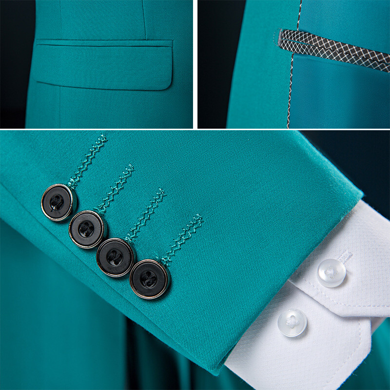 Zaļa vīriešu uzvalka jaka, mēteļi ar vienu pogu V veida kakla izgriezumā, piemērots kāzām/ballītēm/biznesam/darbam/intervijai/gadījuma rakstura, Āzijas izmērs M-6XL