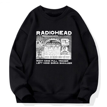 Radiohead Φούτερ Rock Band Vintage Hip Hop Ανδρικές/Γυναικείες κουκούλες Unisex Φανς μουσικής Εκτύπωση μακρυμάνικο πουλόβερ γραφικά ρούχα