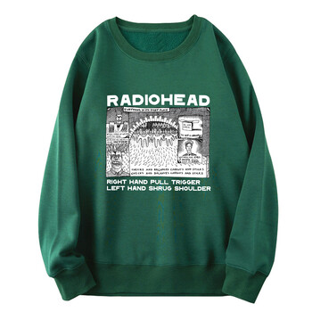 Radiohead Φούτερ Rock Band Vintage Hip Hop Ανδρικές/Γυναικείες κουκούλες Unisex Φανς μουσικής Εκτύπωση μακρυμάνικο πουλόβερ γραφικά ρούχα