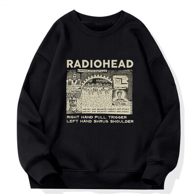 Hanorac Radiohead Banda rock Vintage Hip Hop Bărbați/Femei Hanorace unisex Fani muzicii imprimeu Pulovere cu mânecă lungă Haine grafice