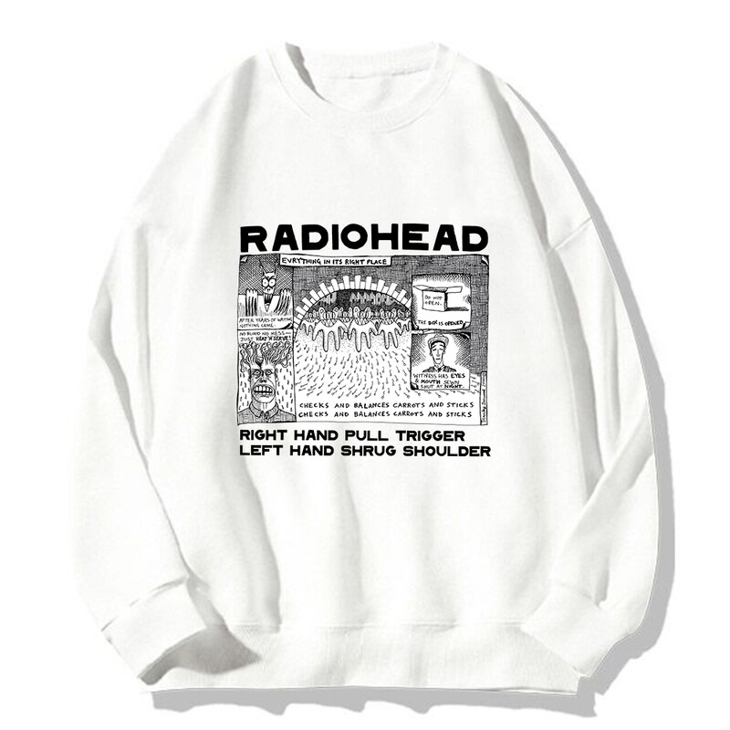 Radiohead majica s kratkim rukavima Rock Band Vintage Hip Hop Muške/Ženske majice s kapuljačom Unisex Obožavatelji glazbe Print Puloveri dugih rukava Grafička odjeća