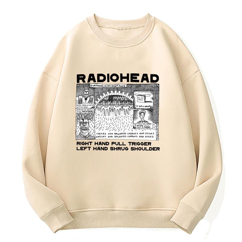 Radiohead majica s kratkim rukavima Rock Band Vintage Hip Hop Muške/Ženske majice s kapuljačom Unisex Obožavatelji glazbe Print Puloveri dugih rukava Grafička odjeća