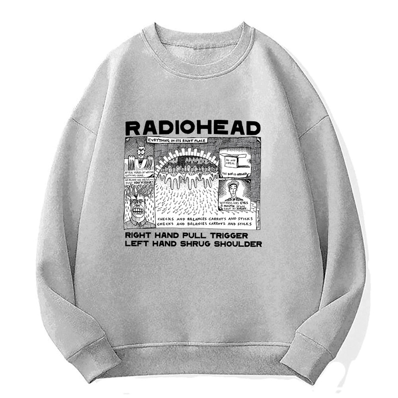 Radiohead majica s kratkim rukavima Rock Band Vintage Hip Hop Muške/Ženske majice s kapuljačom Unisex Obožavatelji glazbe Print Puloveri dugih rukava Grafička odjeća