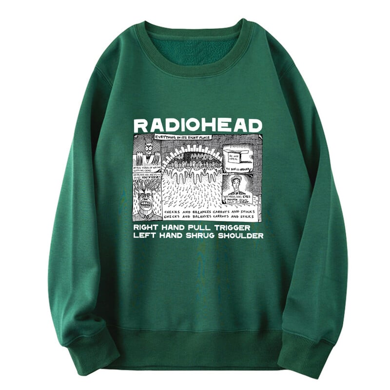 Radiohead majica s kratkim rukavima Rock Band Vintage Hip Hop Muške/Ženske majice s kapuljačom Unisex Obožavatelji glazbe Print Puloveri dugih rukava Grafička odjeća