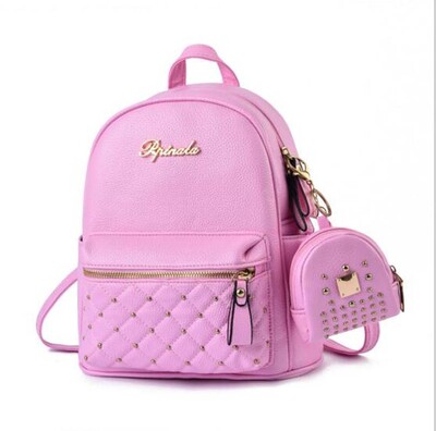 Modes Luksusa Kniedes dizains Augstas kvalitātes Pu ādas mugursoma sievietēm Ikdienas dubultās plecu somas Sieviešu āra ceļojumu somas bagāžnieki