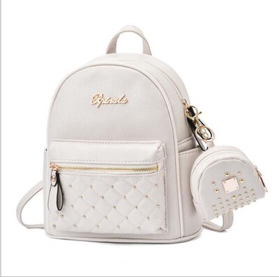 Modes Luksusa Kniedes dizains Augstas kvalitātes Pu ādas mugursoma sievietēm Ikdienas dubultās plecu somas Sieviešu āra ceļojumu somas bagāžnieki