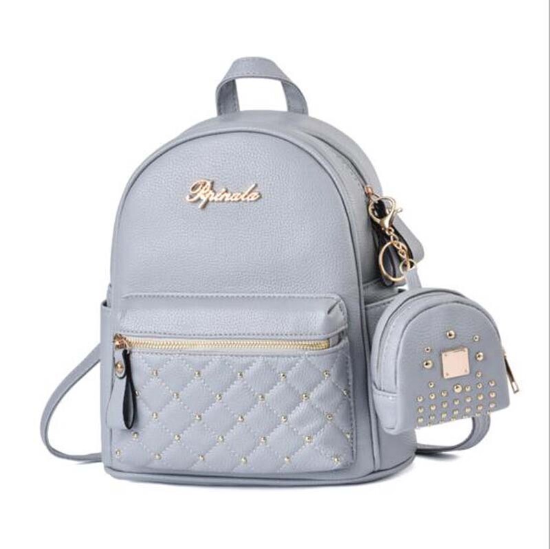 Modes Luksusa Kniedes dizains Augstas kvalitātes Pu ādas mugursoma sievietēm Ikdienas dubultās plecu somas Sieviešu āra ceļojumu somas bagāžnieki