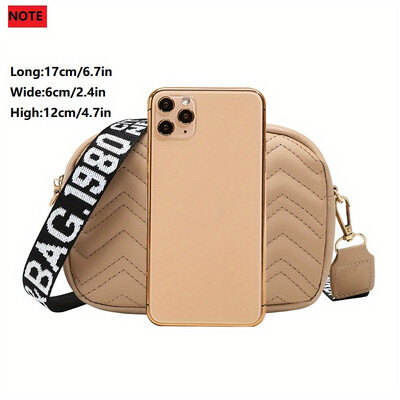 163A Geantă de umăr cu model geometric, geantă casual cu fermoar, geantă pentru cameră, geantă cu ruj, geantă pătrată (6,69 * 2,36 * 4,72) inci