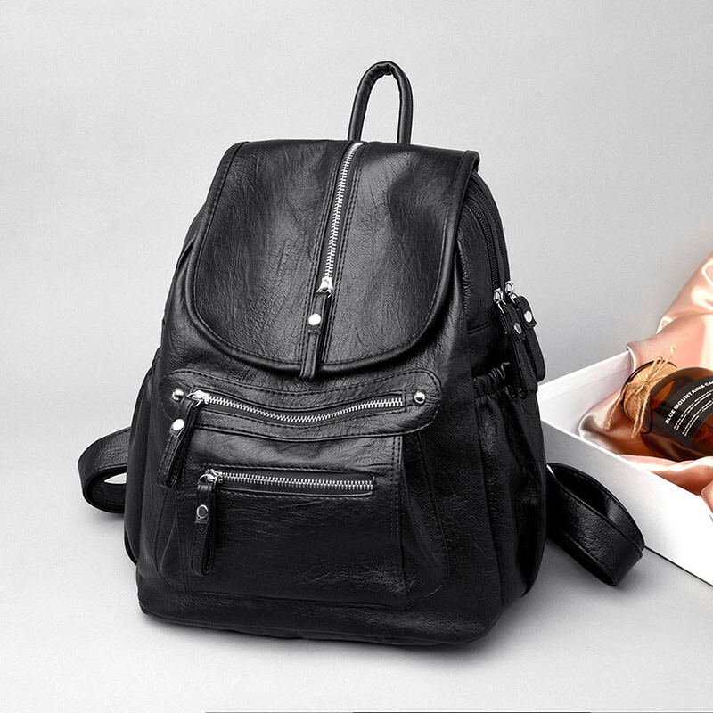 Sieviešu augstas kvalitātes ādas mugursomas Vintage sieviešu plecu soma Sac A Dos Travel Sieviešu soma Mochilas skolas somas meitenēm