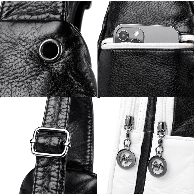 Rucsacuri din piele moale de modă pentru femei, geantă de umăr de lux pentru femei, rucsac de călătorie pentru cumpărături, rucsac portabil ocazional, nou 2023