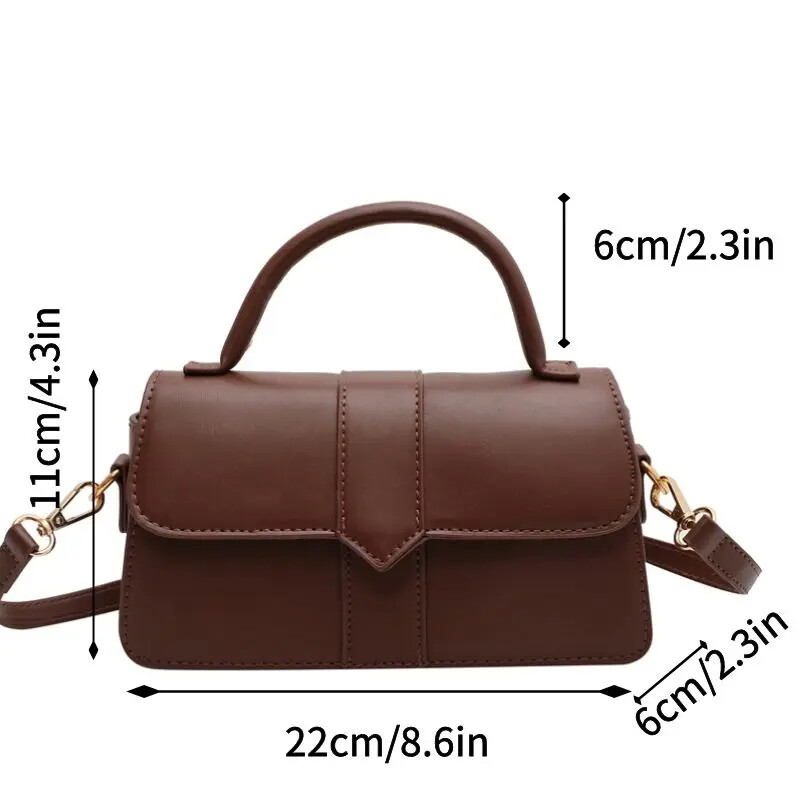 Geantă de umăr din piele PU pentru femei Geantă de mână - Genți crossbody de modă Geanta de subraț vintage Satchel pătrat (negru)