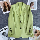 Blazer elegant de damă de birou pentru femei 2023, la modă, cu mânecă lungă, cu un singur buton, nou în paltoane și jachete Îmbrăcăminte îmbrăcăminte exterioară