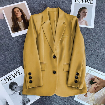 Blazer elegant de damă de birou pentru femei 2023, la modă, cu mânecă lungă, cu un singur buton, nou în paltoane și jachete Îmbrăcăminte îmbrăcăminte exterioară