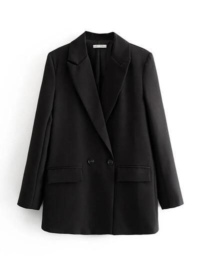 Fitshinling Fashion Casual Elegant Blazere pentru femei Îmbrăcăminte Nou în Butoane Blazer subțire Solid Jachetă toamnă iarnă Topuri pentru femei