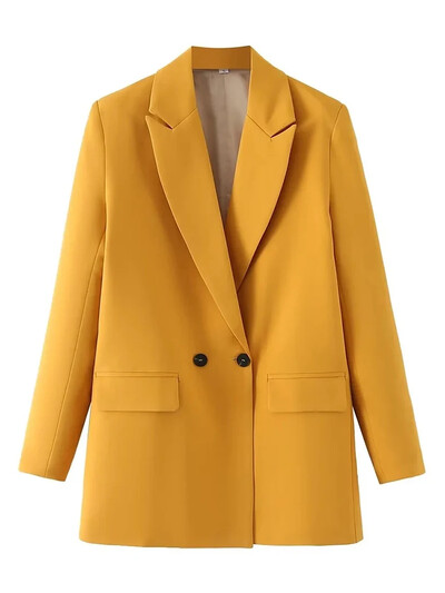 Fitshinling Fashion Casual Elegant Blazere pentru femei Îmbrăcăminte Nou în Butoane Blazer subțire Solid Jachetă toamnă iarnă Topuri pentru femei