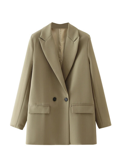 Fitshinling Fashion Casual Elegant Blazere pentru femei Îmbrăcăminte Nou în Butoane Blazer subțire Solid Jachetă toamnă iarnă Topuri pentru femei