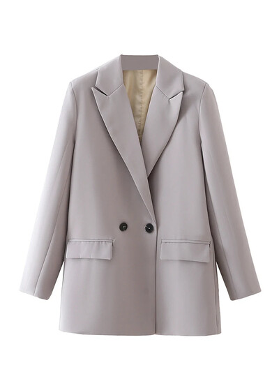 Fitshinling Fashion Casual Elegant Blazere pentru femei Îmbrăcăminte Nou în Butoane Blazer subțire Solid Jachetă toamnă iarnă Topuri pentru femei