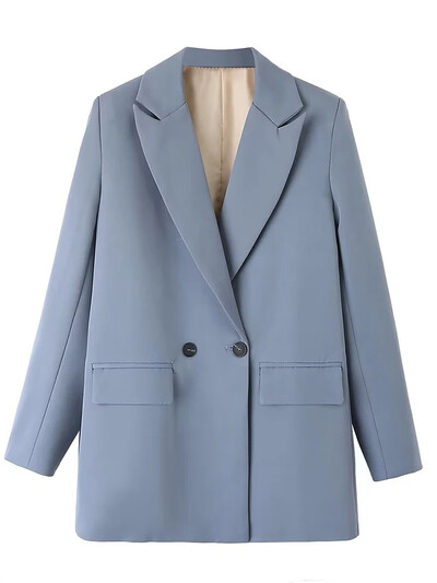 Fitshinling Fashion Casual Elegant Blazere pentru femei Îmbrăcăminte Nou în Butoane Blazer subțire Solid Jachetă toamnă iarnă Topuri pentru femei