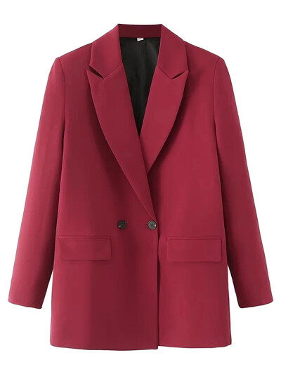 Fitshinling Fashion Casual Elegant Blazere pentru femei Îmbrăcăminte Nou în Butoane Blazer subțire Solid Jachetă toamnă iarnă Topuri pentru femei