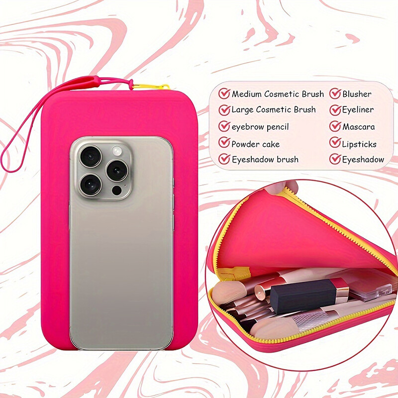 Geantă pătrată de depozitare din silicon, geantă portabilă pentru cosmetice și articole de toaletă de călătorie, geantă multifuncțională impermeabilă pentru cosmetice cu fermoar