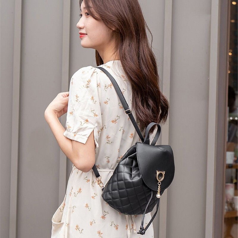 Mini rucsac de modă pentru femei din piele PU drăguți copii rucsacuri mici cu șnur Genți casual pentru studenți