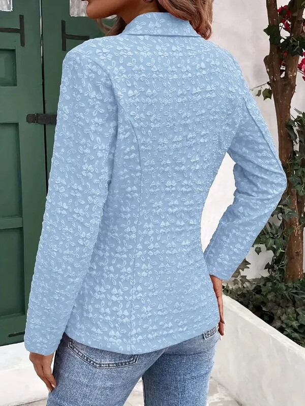 Ženska gornja odjeća, modna, ležerna temperamentna jednobojna uska jakna s dvostrukim kopčanjem, dugih rukava, novo odijelo za jesen i zimu 2024.