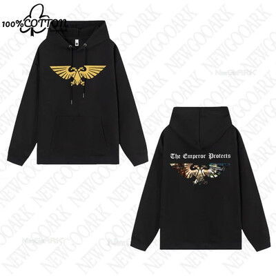 Hanorac pentru bărbați Warhammer 40 000 Aquila gold Îmbrăcăminte pentru bărbați pentru hip hop Hanorace vintage Casual cu glugă Imbracaminte de stradă