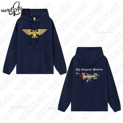 Hanorac pentru bărbați Warhammer 40 000 Aquila gold Îmbrăcăminte pentru bărbați pentru hip hop Hanorace vintage Casual cu glugă Imbracaminte de stradă