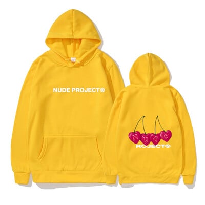 2024 m. Autunm Nude Project Spausdintas vyriškas gobtuvas Gamintojas Hoody Y2K Drabužiai Vintažinė mada Nauji atsitiktiniai unisex megztiniai ilgomis rankovėmis