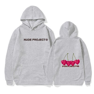 2024 m. Autunm Nude Project Spausdintas vyriškas gobtuvas Gamintojas Hoody Y2K Drabužiai Vintažinė mada Nauji atsitiktiniai unisex megztiniai ilgomis rankovėmis